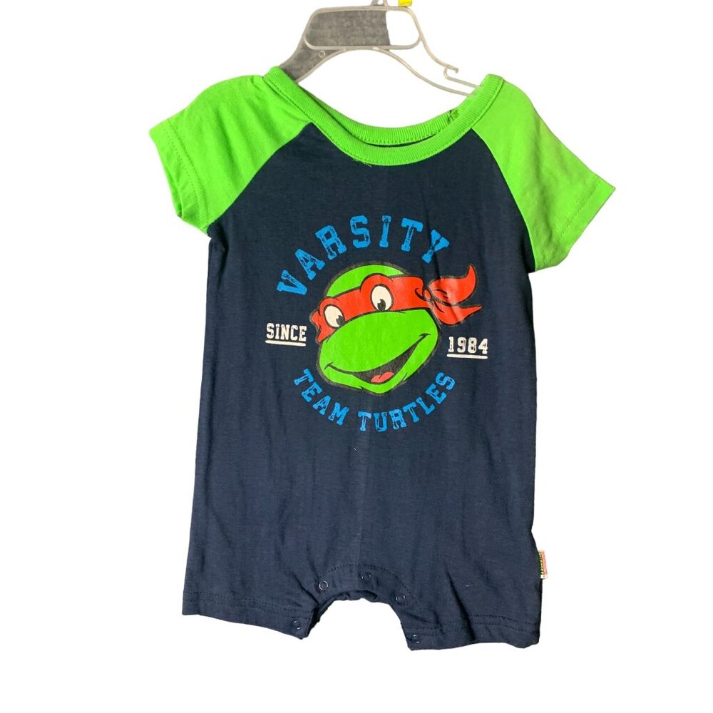 Teenage Mutant Ninja Turtles Boys Infant Baby Size 3 6 months Short Sleeve Rompe